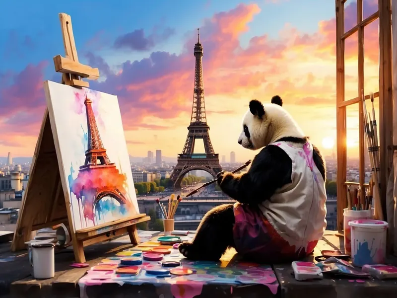 Panda painting paris