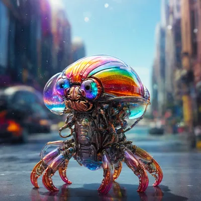 Rainbow glass crab