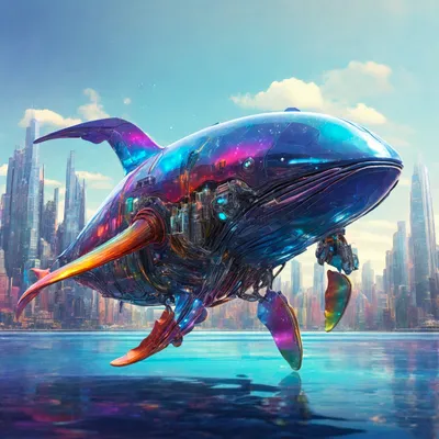 Rainbow glass whale